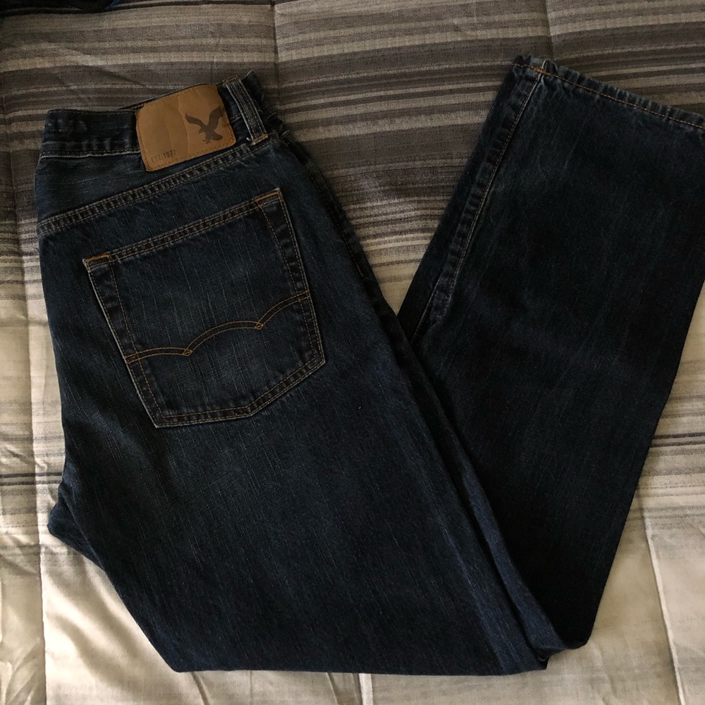 AE slim straight denim